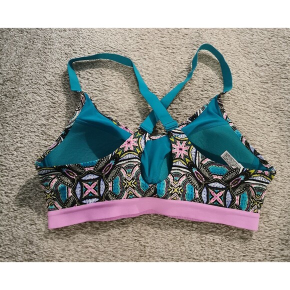 Victoria's Secret VSX Sport green pink white black multicolor Sports Bra 34 B - Picture 4 of 6